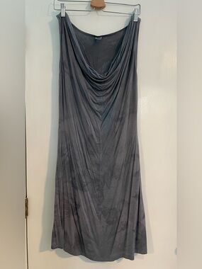 Artisan Dyed Gray Cowl Neck Midi Dress